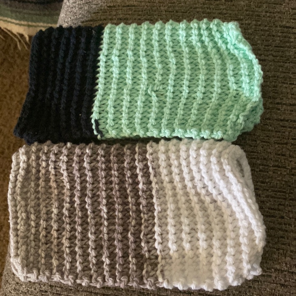 Hand made knitted dish rags
